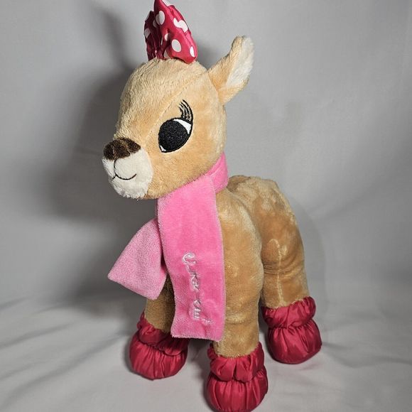 Dandee Clarice Plush Rudolph Red Nose Reindeer Pink Scarf Christmas Toy 13" - Picture 2 of 12